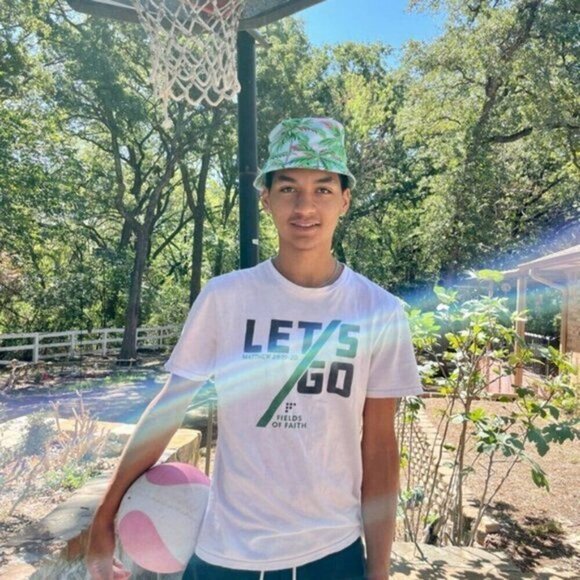 Palm Angels bucket Hat baby blue with palm print - Picture 4 of 4